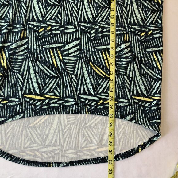 Lularoe Irma Tunic Women XXS Green Floral Fleece Stretch Hi Low Round Hem Soft - Picture 8 of 10